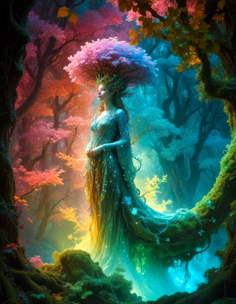 Dryad in Luminous Underground Realm