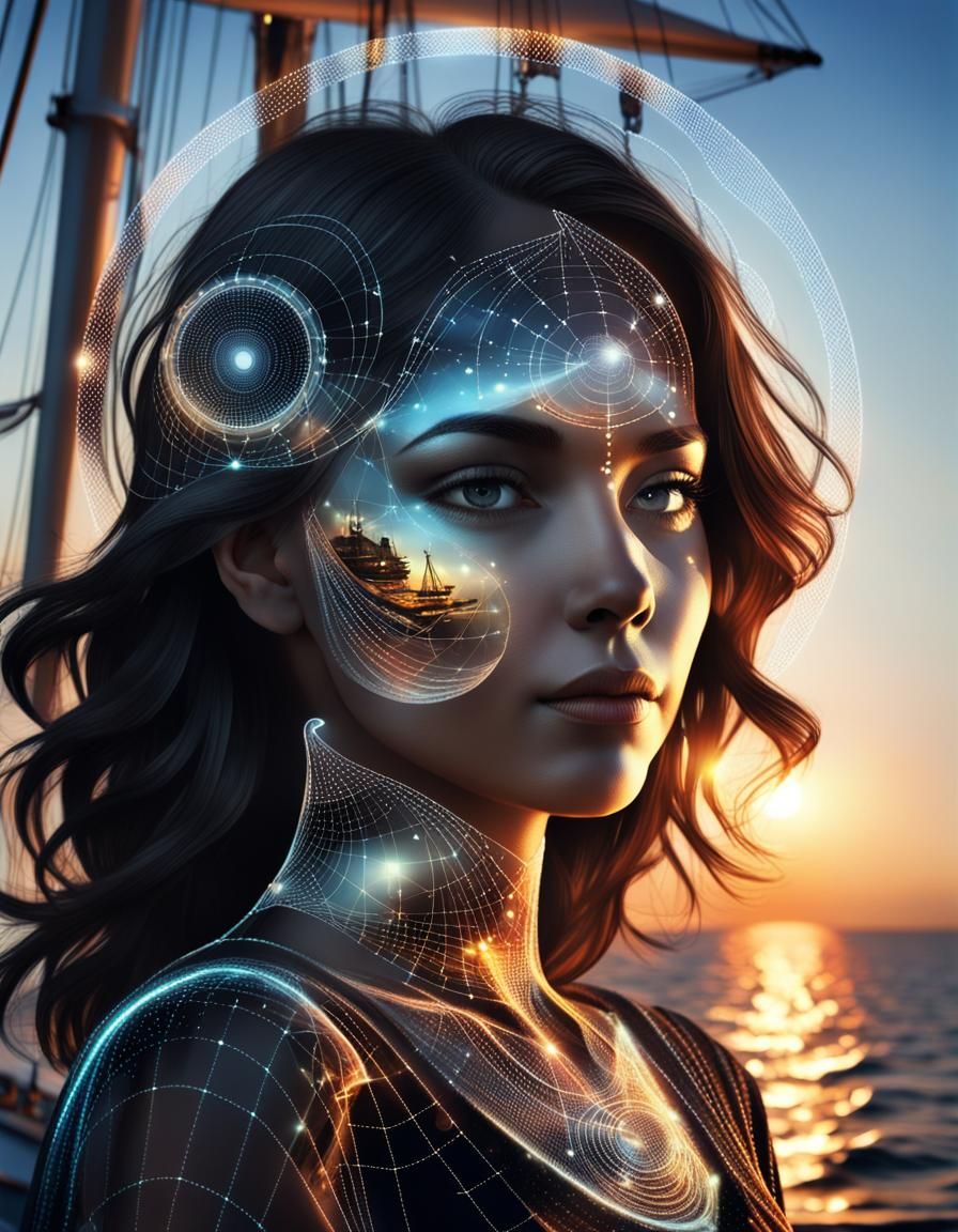 Anthropomorphic Face Silhouette at Sunrise, UltraHD