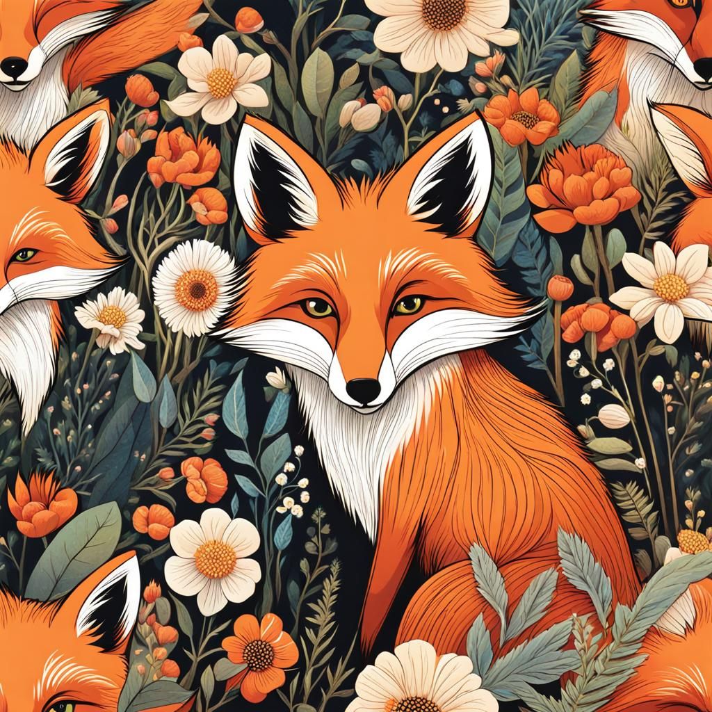 Fox in a Sunny Forest Glade