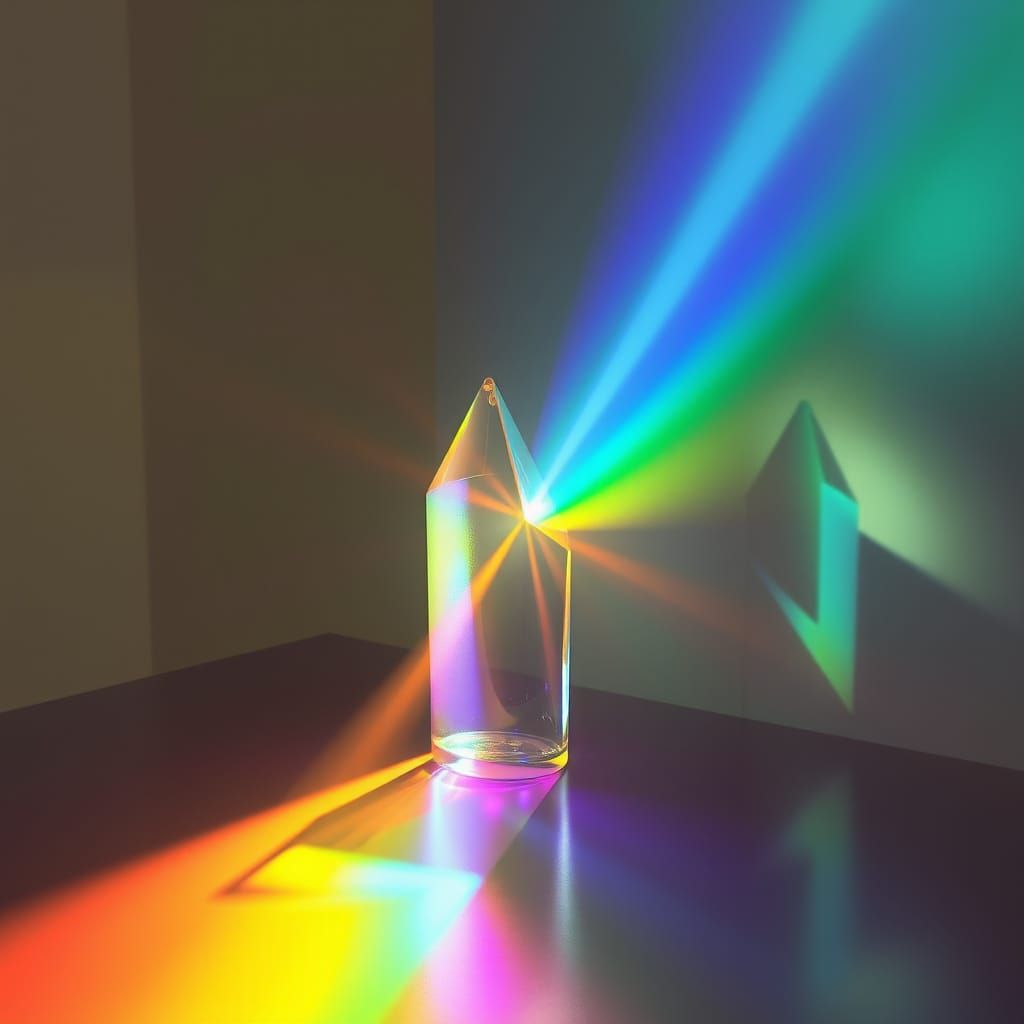 Vibrant Rainbow Refraction Through Glass Prism
