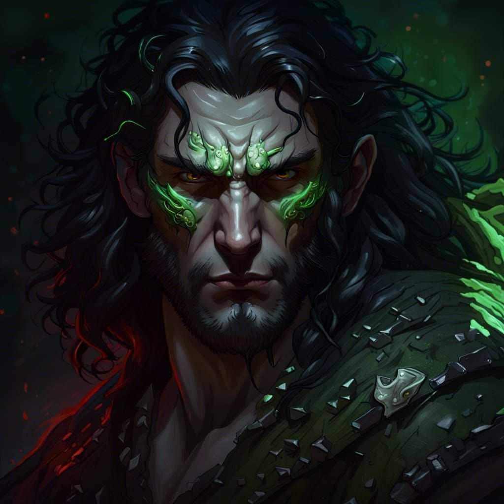 Intense Portrait in Dark Fantasy Style