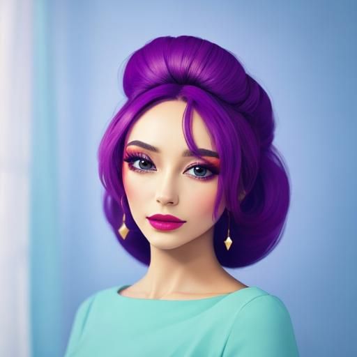 RGB Tattoo Policewoman Explosion: Modigliani-esque Portrait