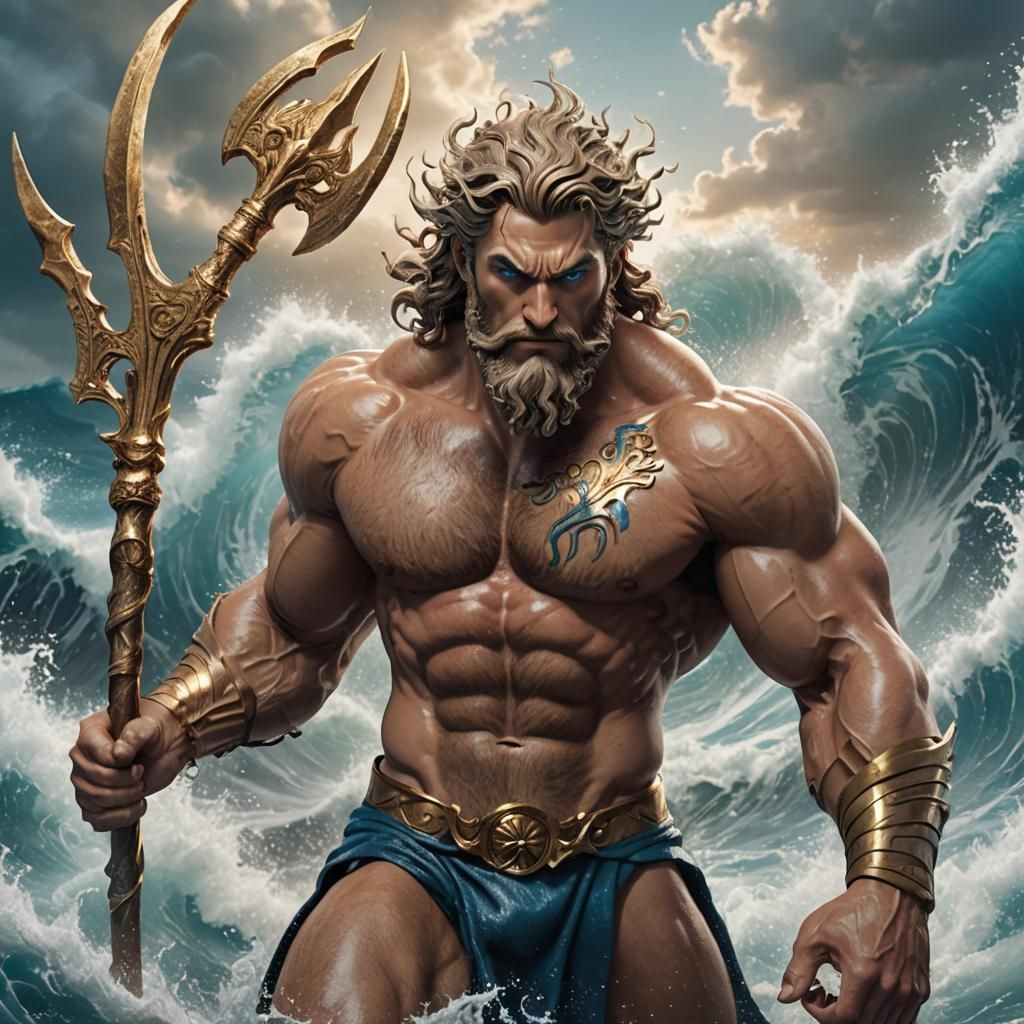 Poseidon as One Piece Character Concept Art