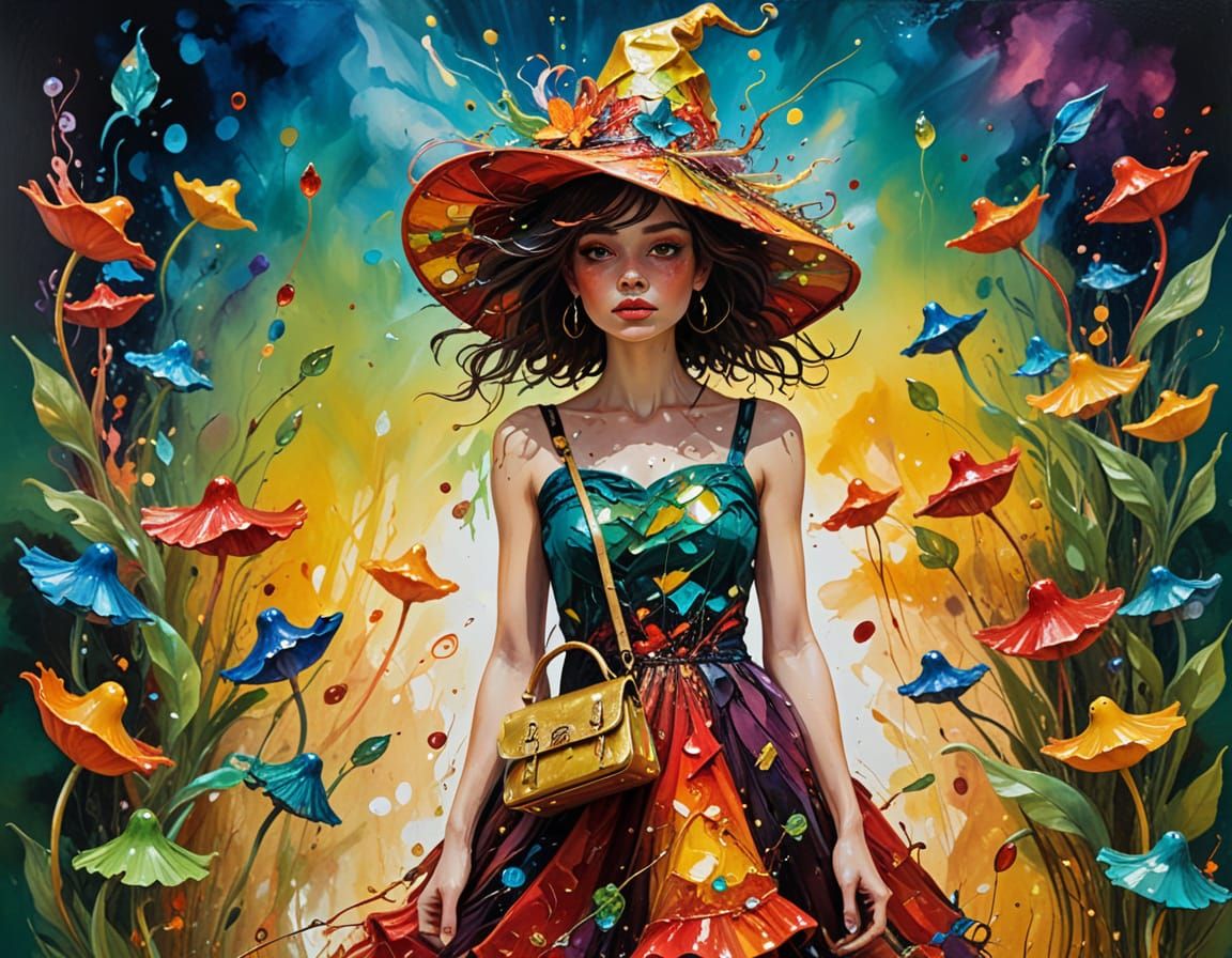 Punk Fashion Victim in Surrealist Impasto Painting