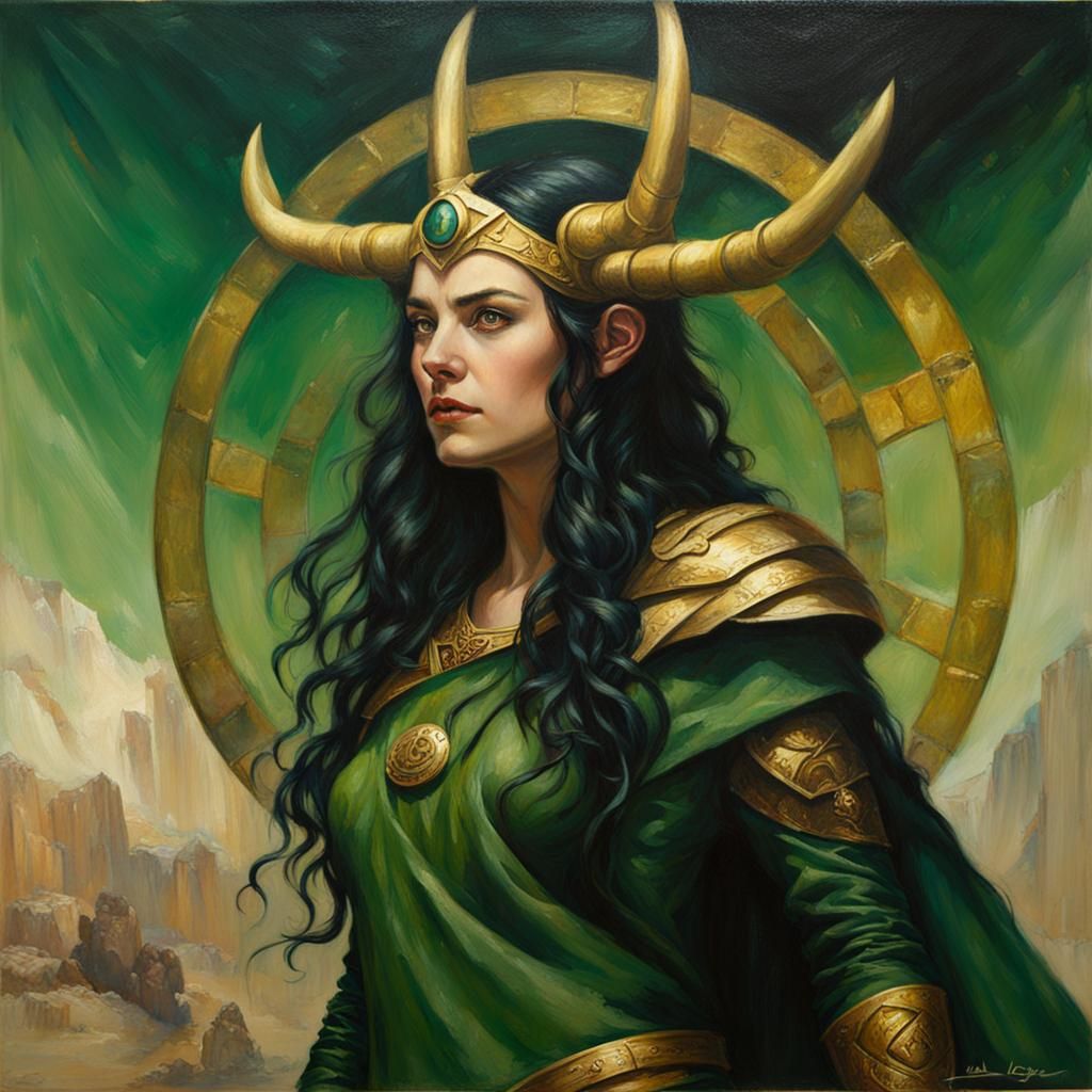 Lady Loki in Oil Painting Style