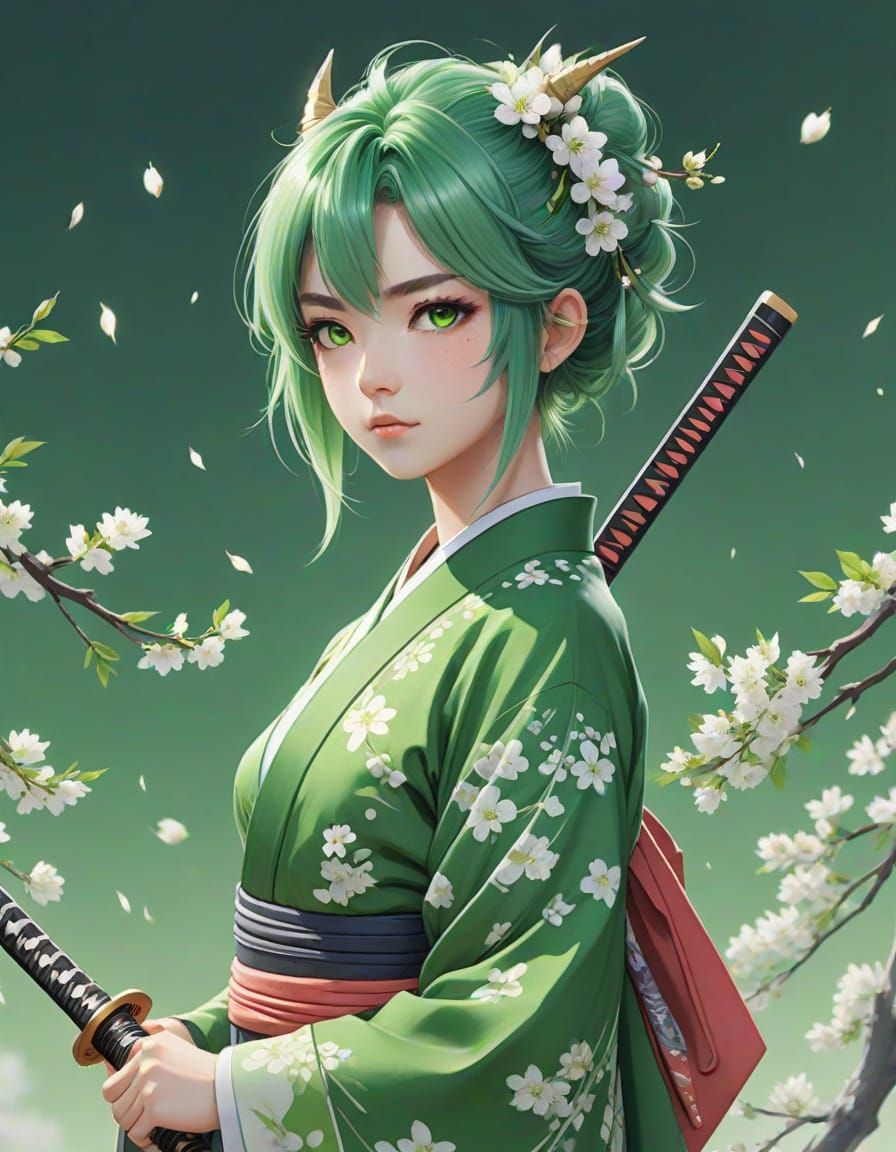 Ethereal Anime Goddess in Vibrant Watercolor Style