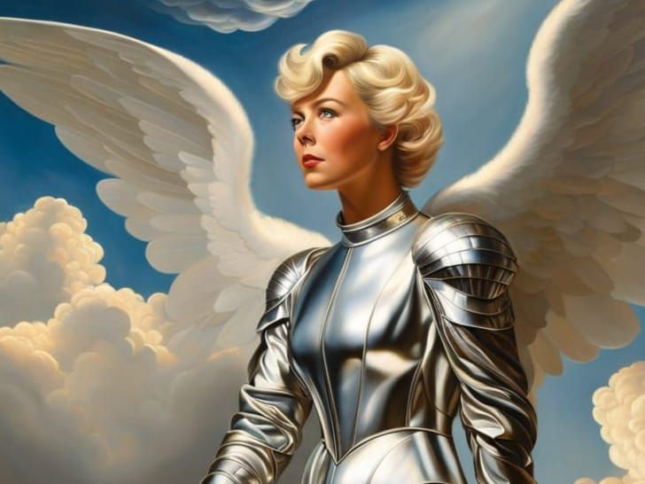 Angelic Astronaut: A Caravaggio-Inspired Oil Painting