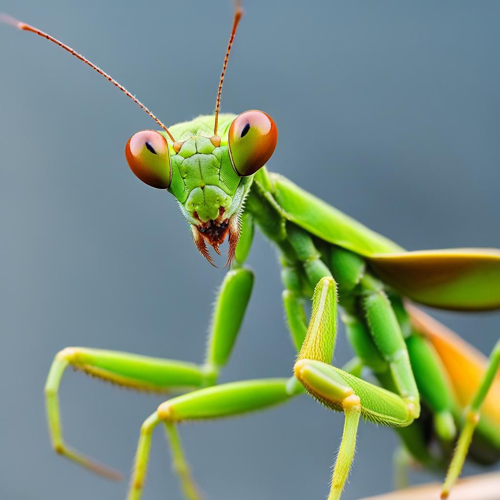 Macro Photograph of a Praying Mantis