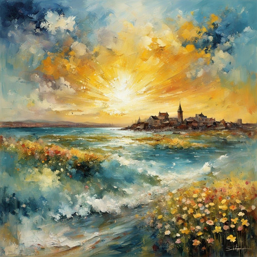 Expressionist Painting: Sunshine and Memories in Summer Colo...