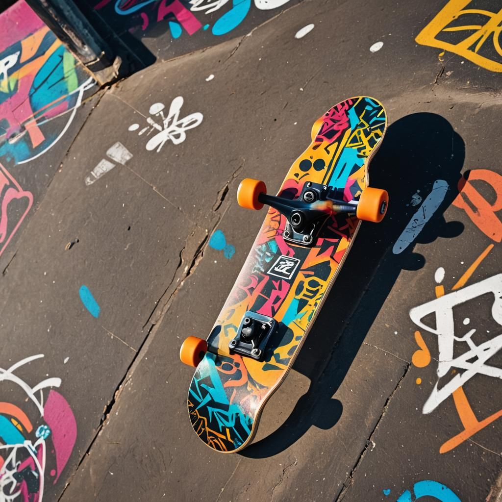 Fingerboard Art Amidst Urban Graffiti