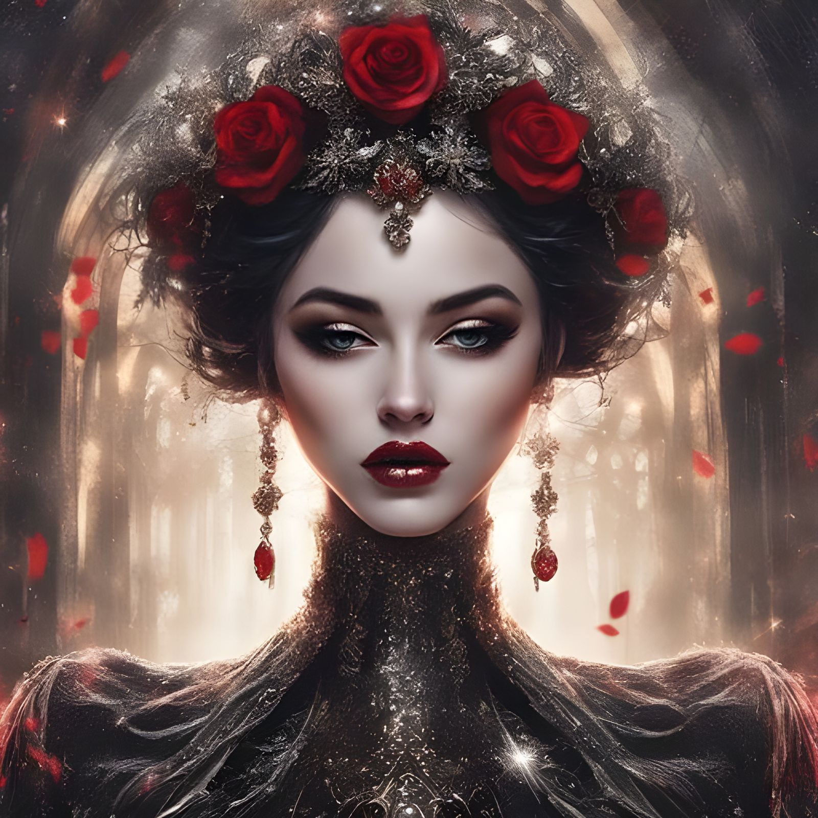 Gothic Princess Portrait with Golden Crown, by Royo