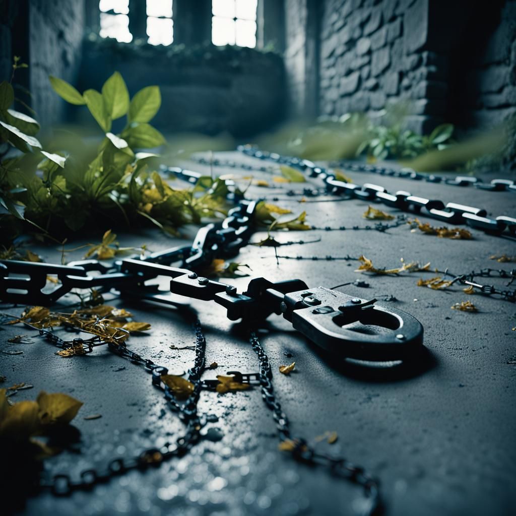 Broken Chain in Ruin: Film Noir Still
