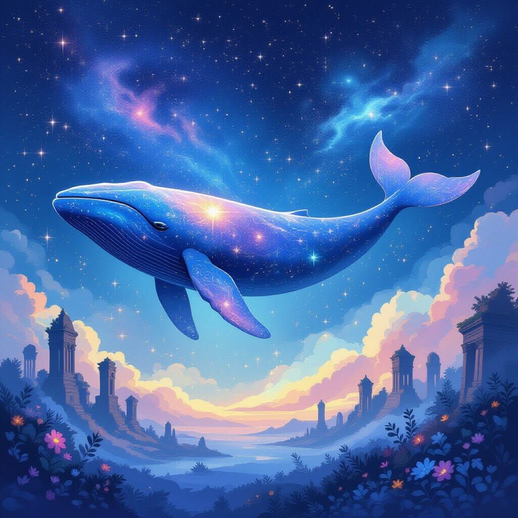 Celestial Whale Swims Through Cosmic Ocean