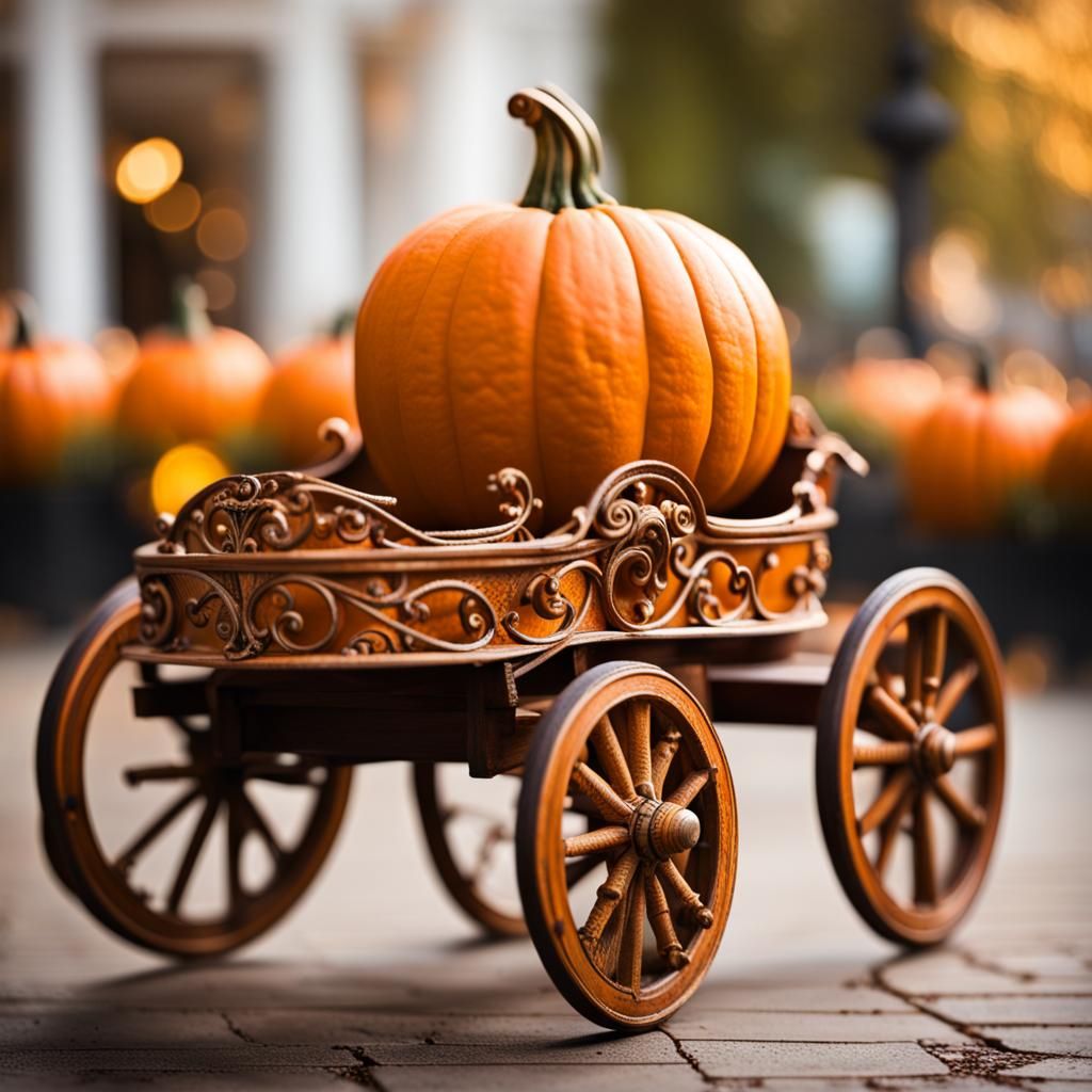 Pumpkin Carriage in Natural Light Photography