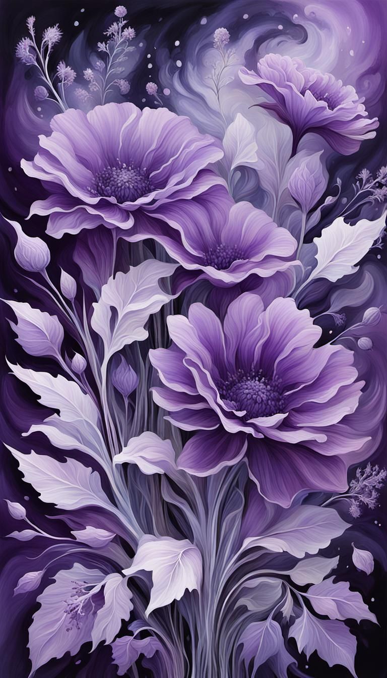 Ethereal Floral Art: Abstract Magical Hazelfalls