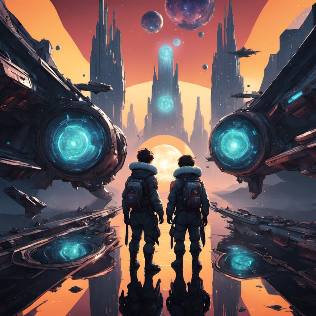 Adorable Puppies Dancing in Solar Flare Vortex