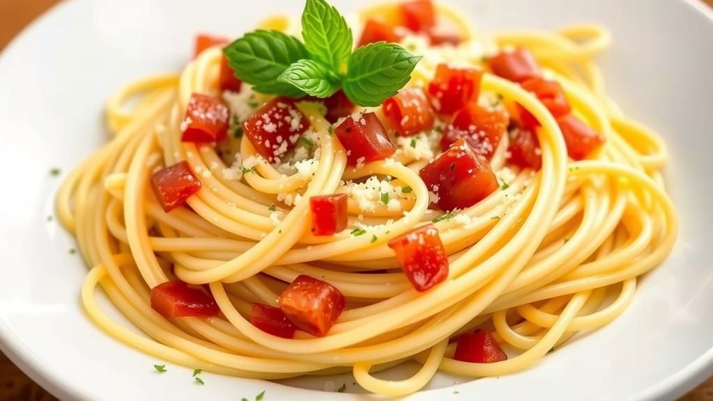 Classical Italian Pasta Dish in Warm Earthy Tones