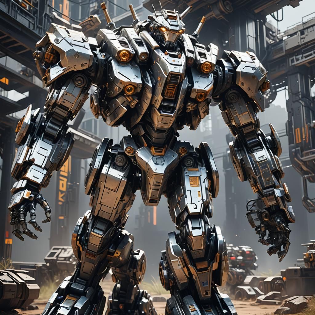 Futuristic Sci-Fi Mecha Robot in 8K