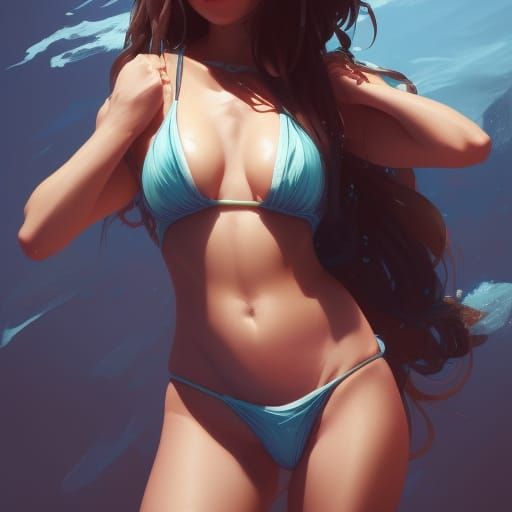 Anime Bikini Girl Portrait in 8K Resolution
