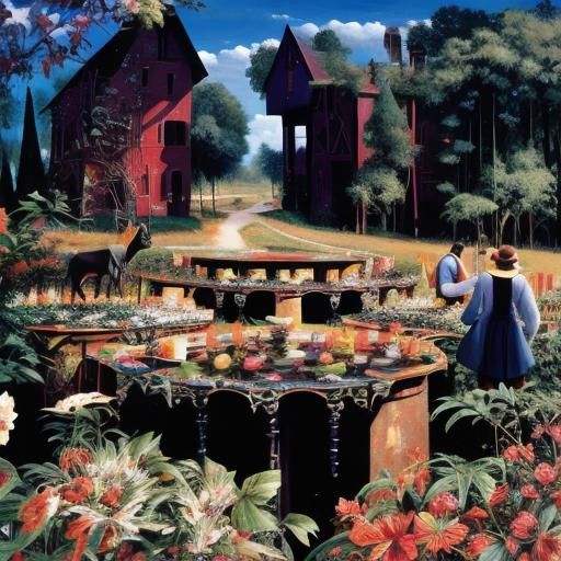 Photorealistic Masterpiece in Henri Rousseau Style