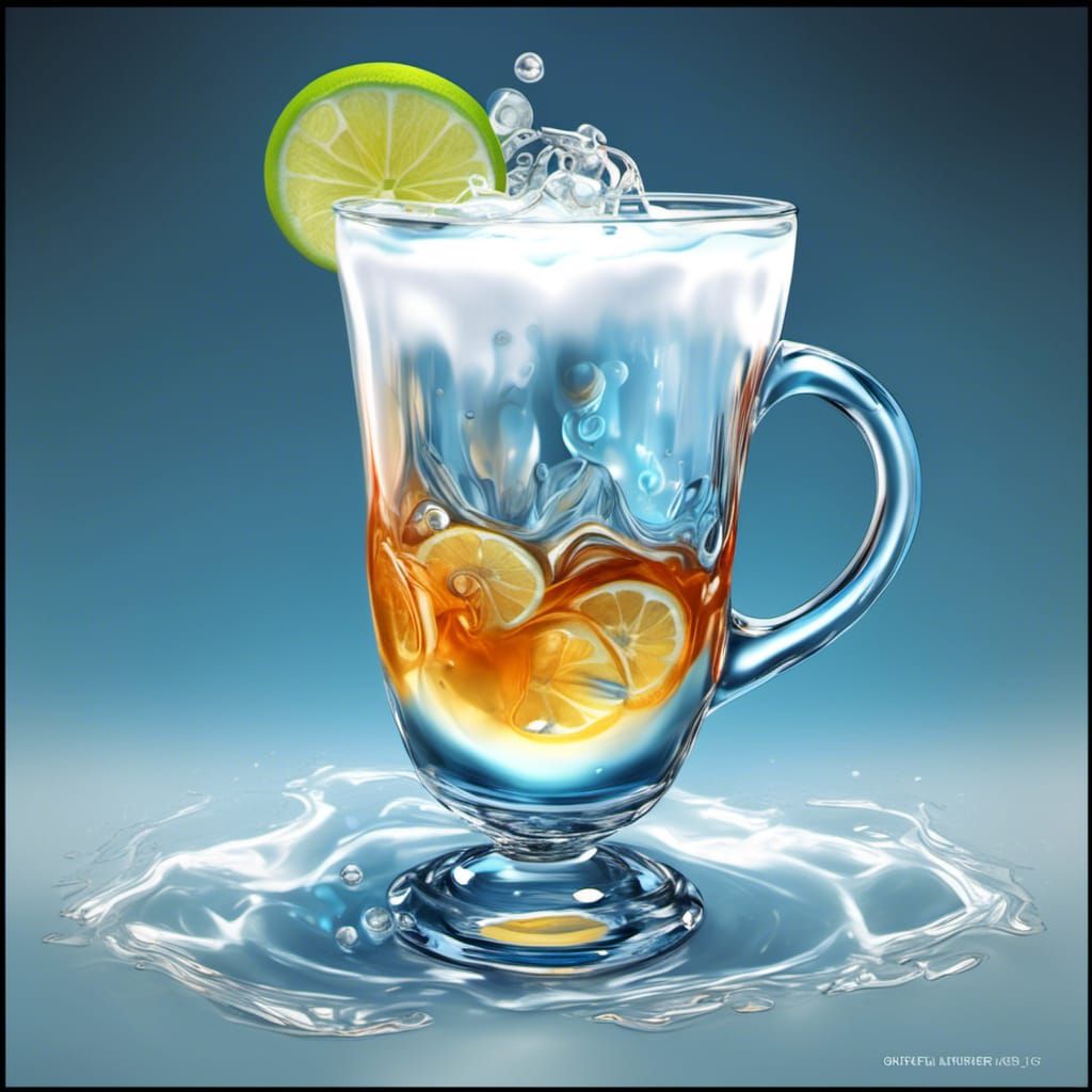 Laminar Flow Drink Swirling into Crystal Tankard