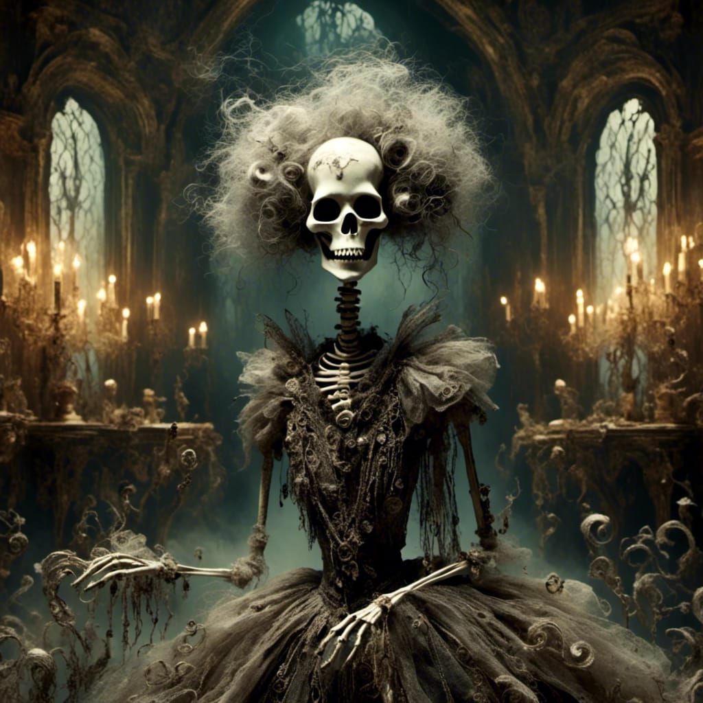 <lora:mist:1.0>Skeleton ghost art deco portrait amateur draf...