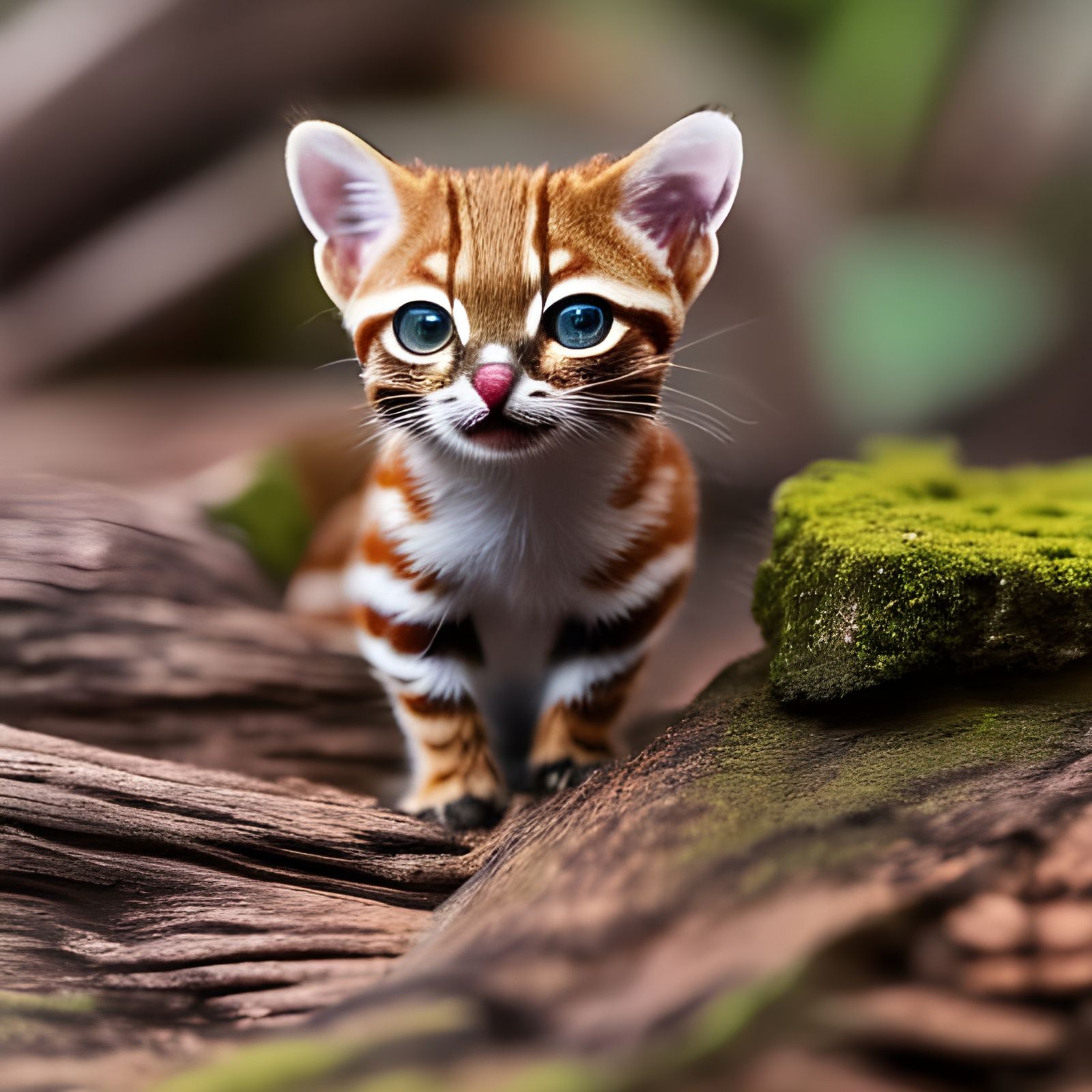 Hyperdetailed Portrait of a Tiny Rusty-Spotted Cat