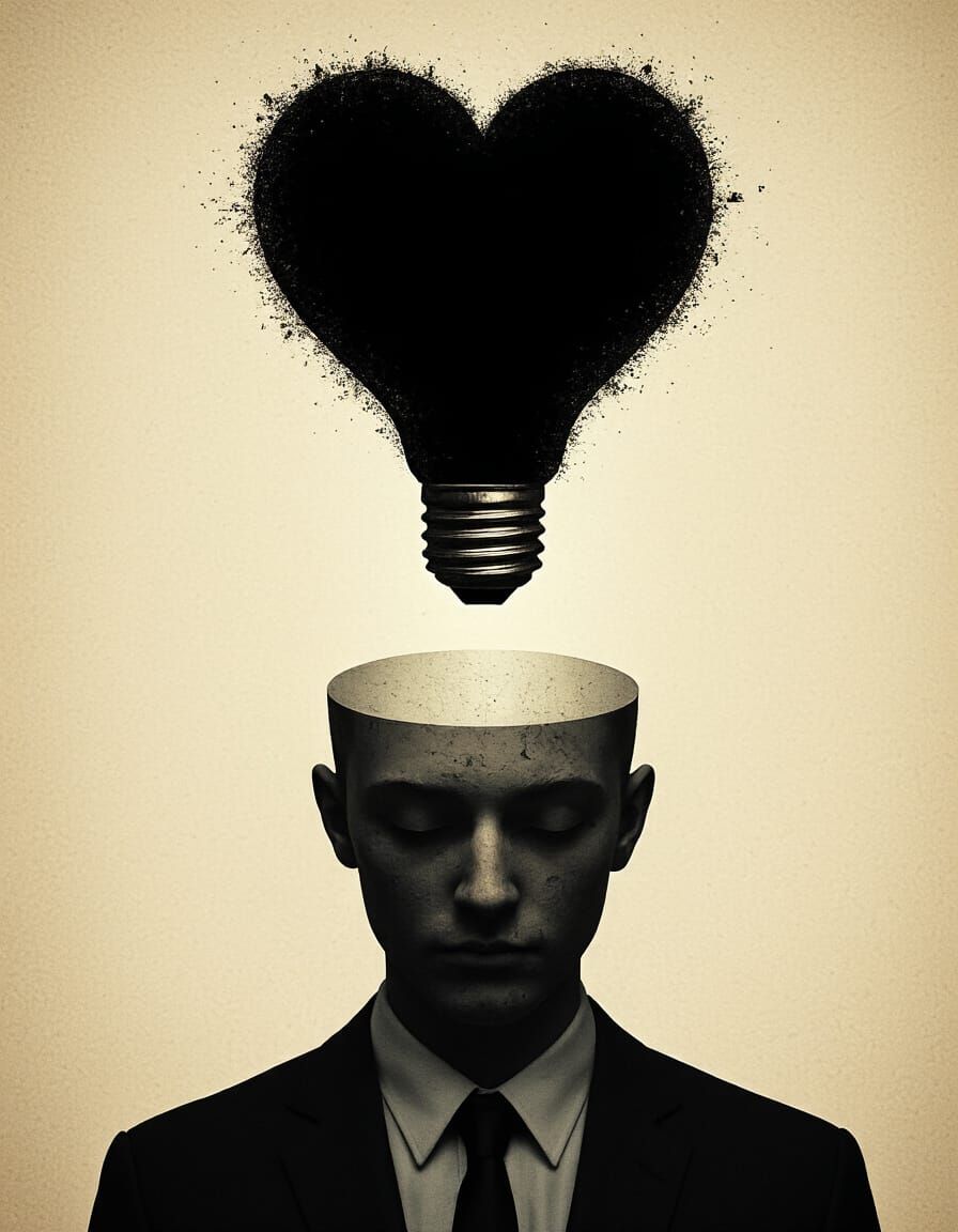 Revealed in Split-Infinity, the Essence of Isolation, a Nubilous Heart-Shaped Idea Lightbulb