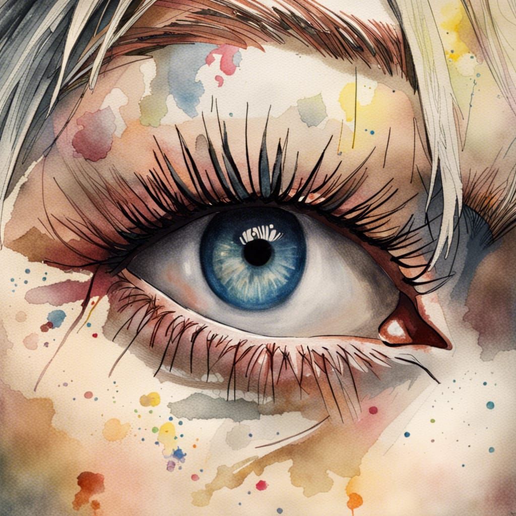 Hyperrealistic Lady Gaga Portrait in Watercolor Style