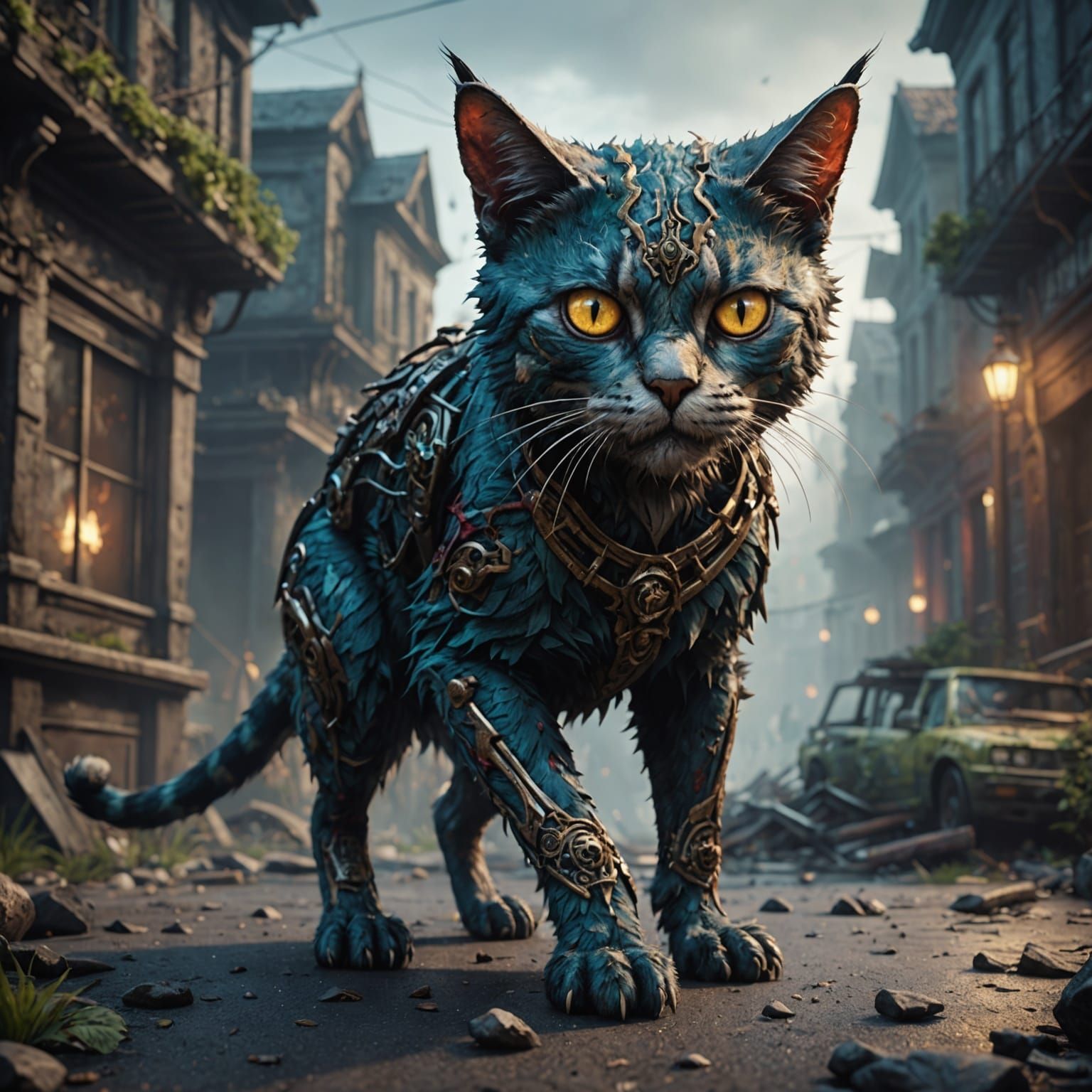 Fantastical Zombie Cat Concept Art