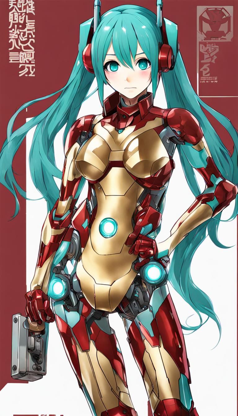 Miku as Iron Man Fusion Art