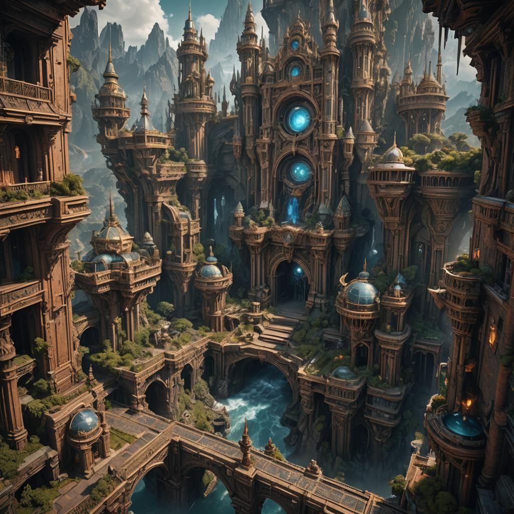 Fantastical Ancient City: Technology Duality in Matte Painti...