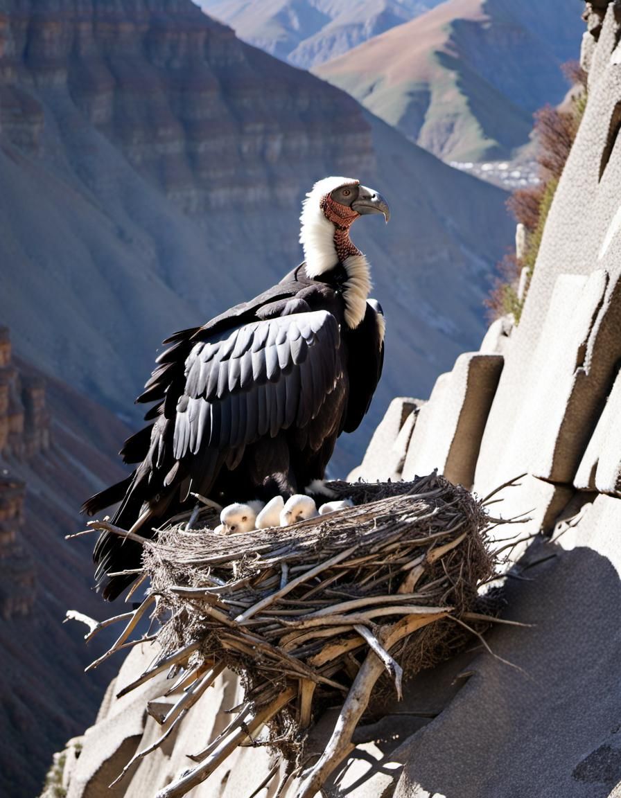 Andean Condor Nest High in the Andes