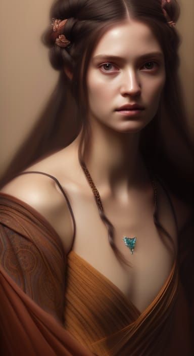 Renaissance Jedi Lady Portrait in Hyperrealism