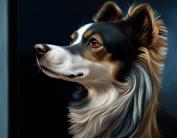 Hyperrealistic Africanis Dog Painting in Maximalist Style
