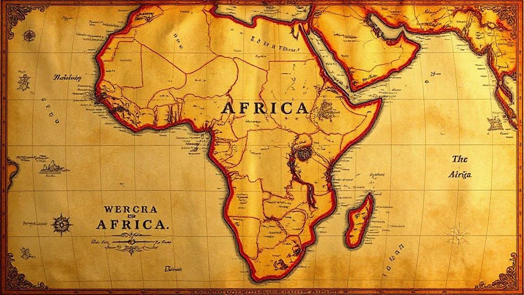 Antique Map of Africa in Cartography Style