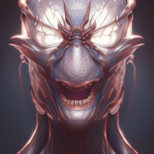 Detailed Spider Demon Portrait in Artstation Style