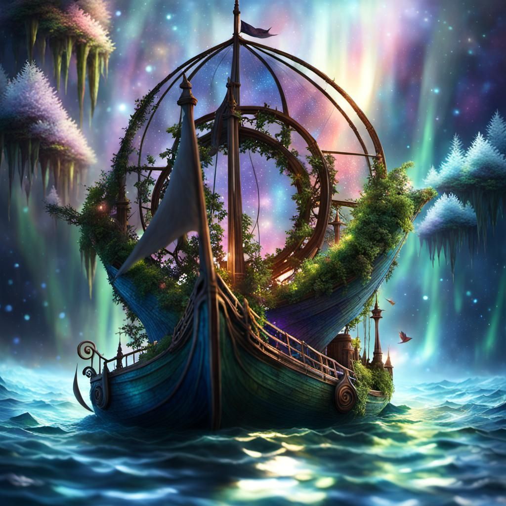 Magical Fairy Sailboat on Neptune's Sea