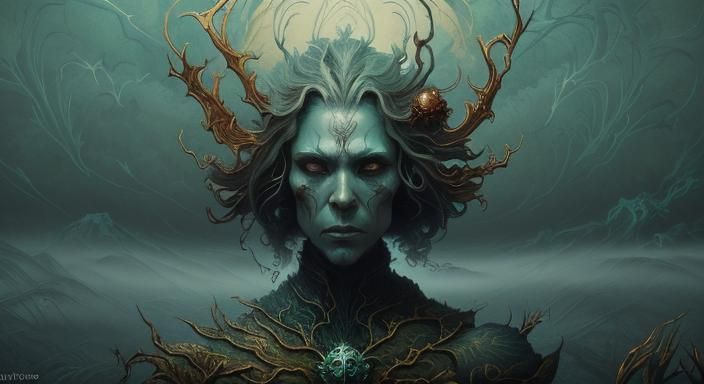 Surreal Portrait of a Soul Collector in a Dystopian Fog