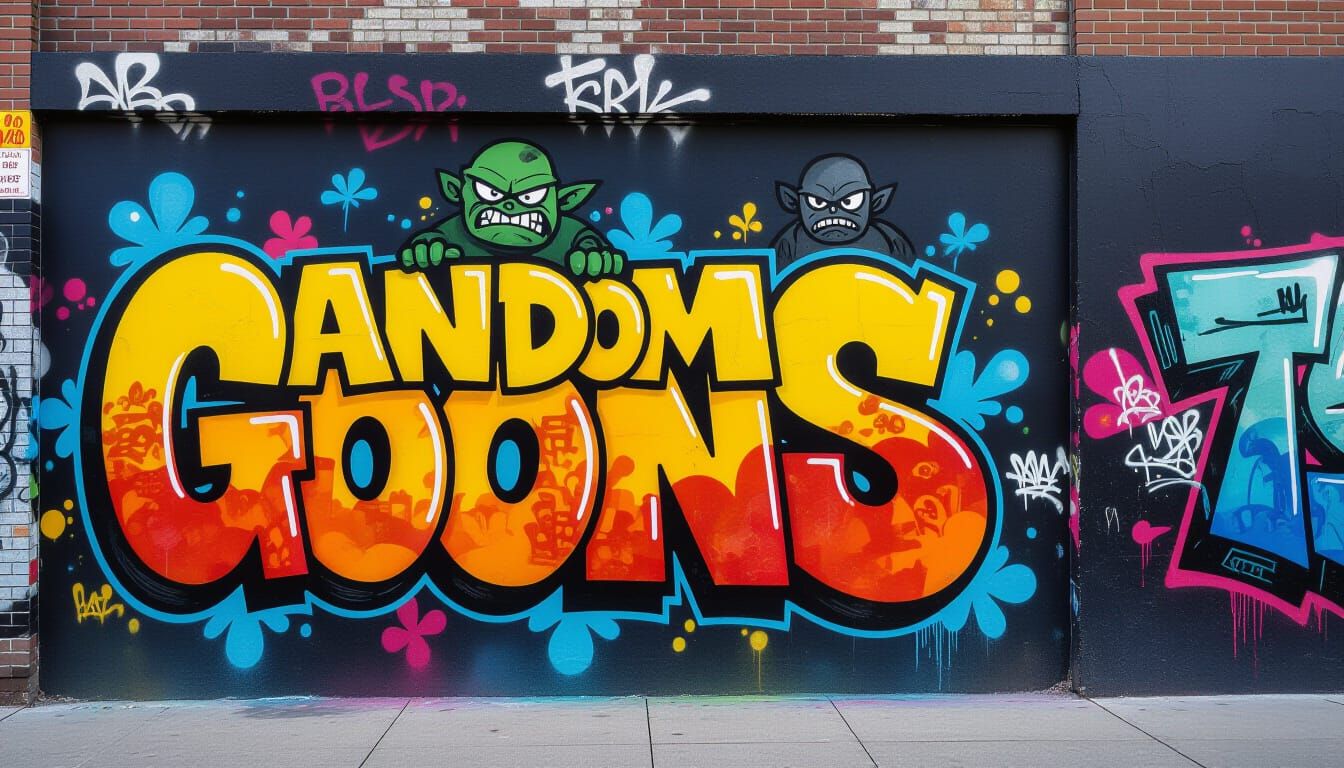 Graffiti Mural of Goons on Urban Wall