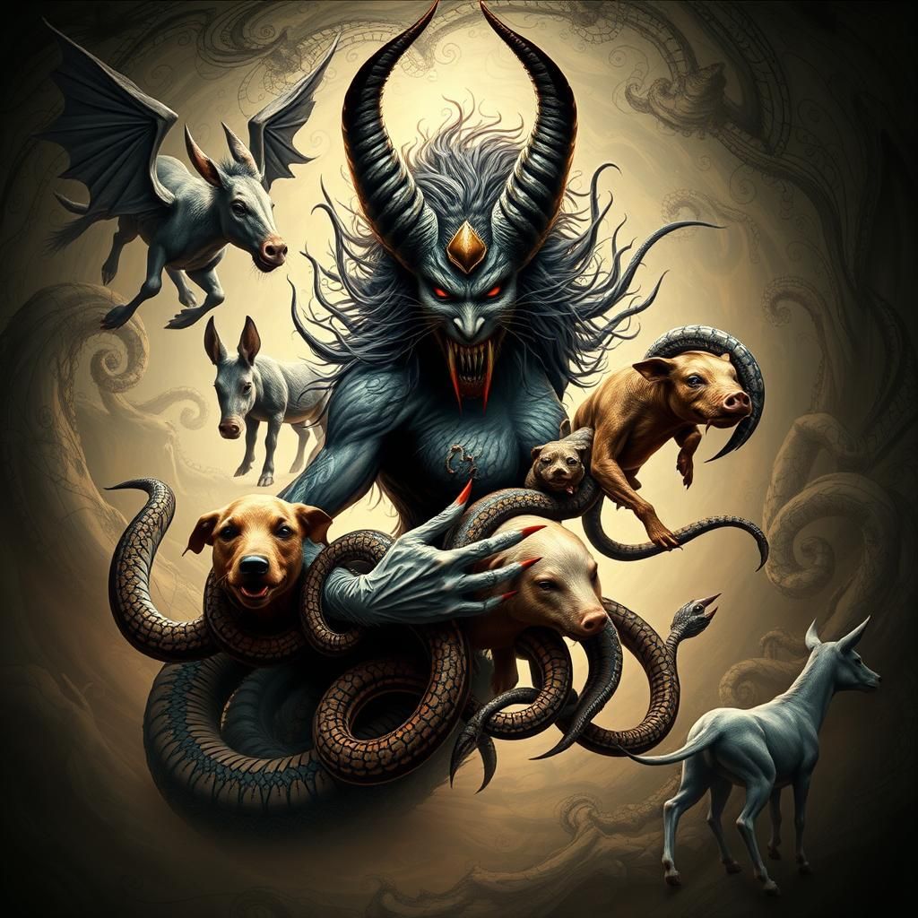 Menacing Lamashtu Emerges in Zentangle-Inspired 3D Rendering