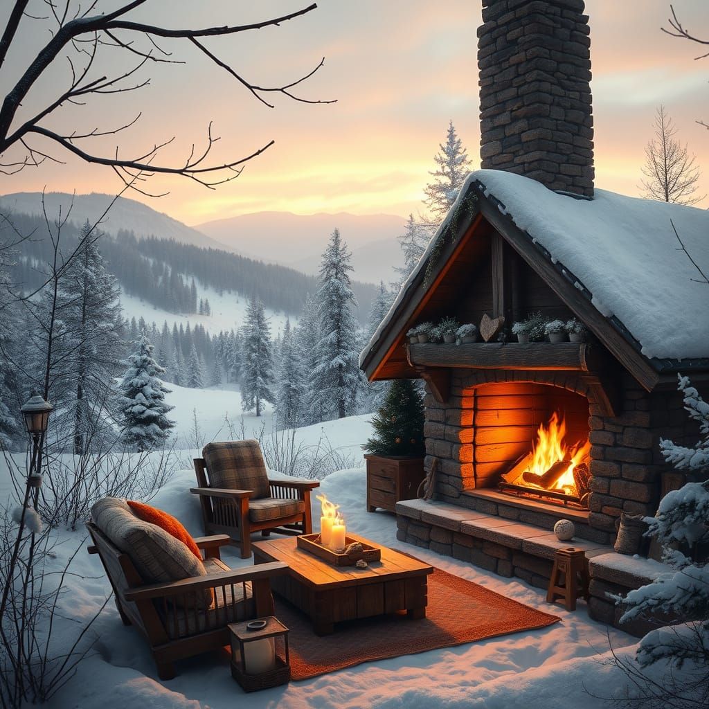 Cozy Winter Cabins in Earth Tones
