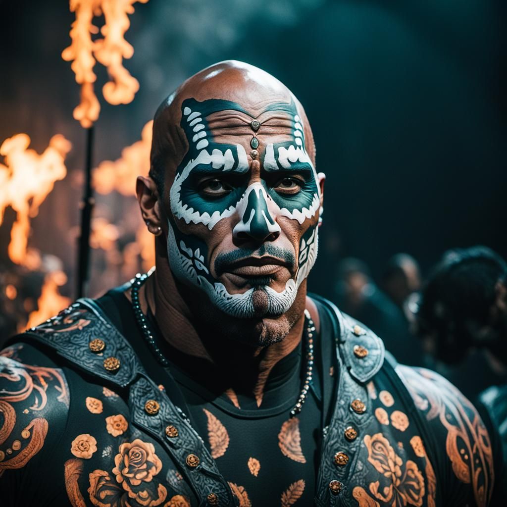 Dwayne Johnson Día de Muertos Cinematic Portrait