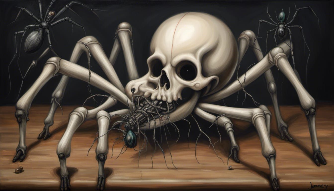 bone spider eating spiders