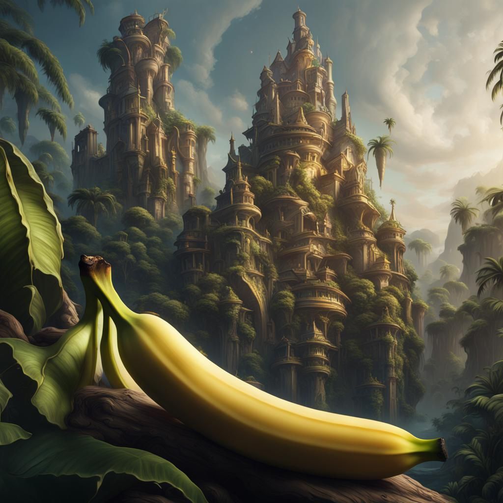 Fantastical Banana in Detailed Matte Painting