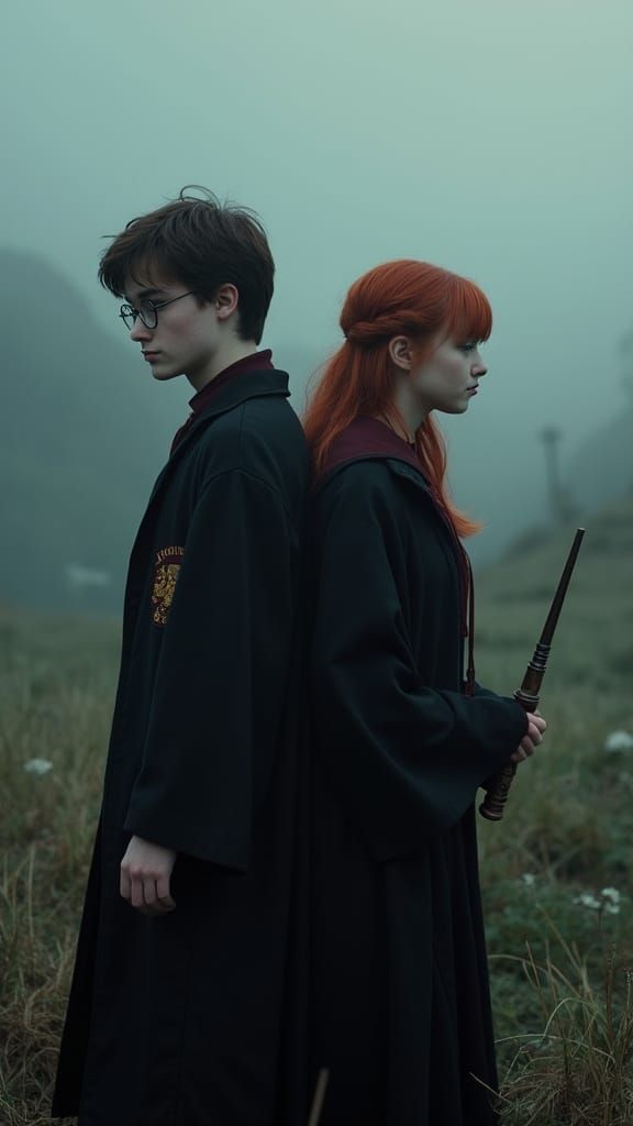 Harry Potter and Ginny Weasley: Cinematic Hogwarts Scene