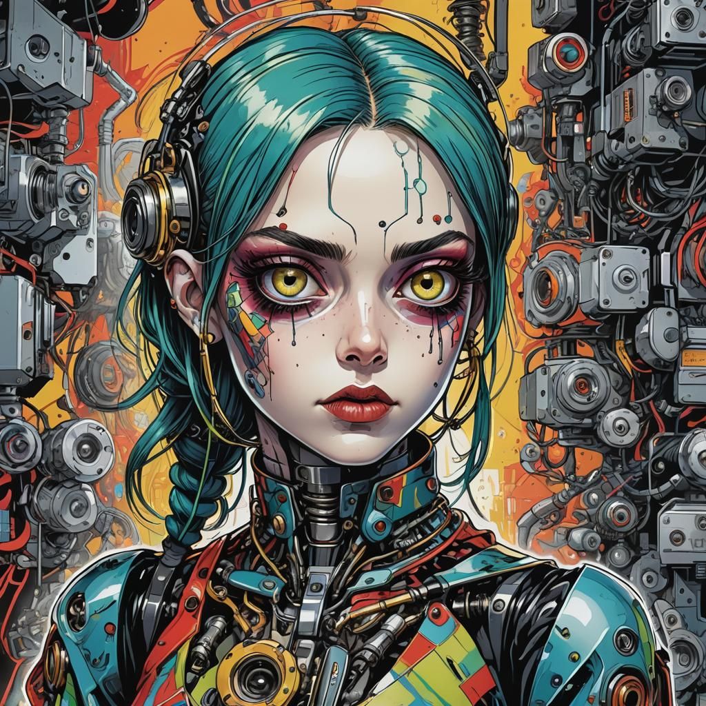 Female Android in Comic Book Style