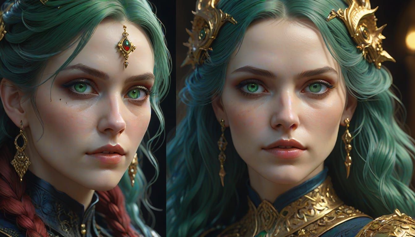 Gothic Romantic Portrait: Maiden and Predator in Artgerm Sty...