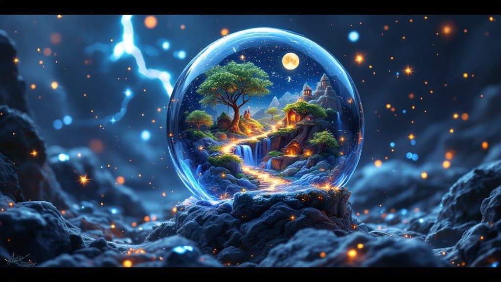 Surreal Cosmic Fantasy World in Vibrant Digital Art