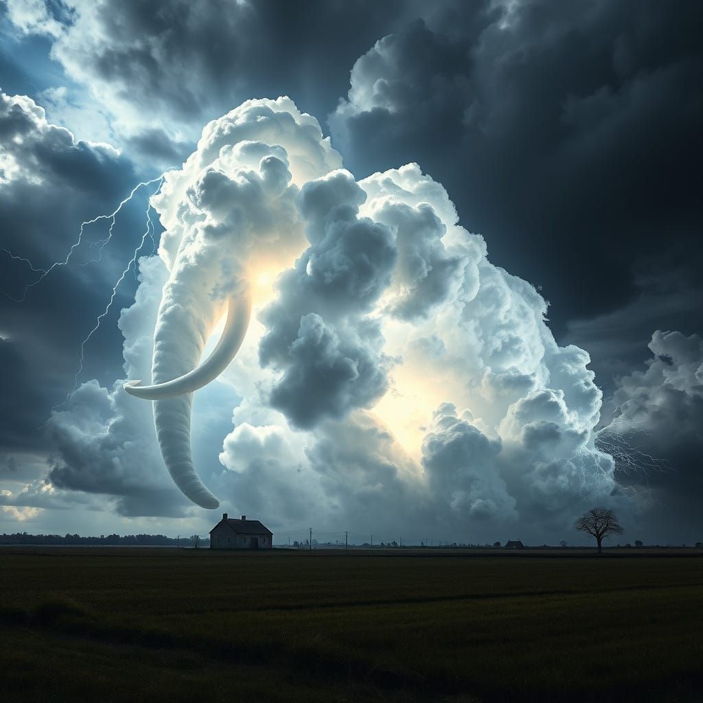 Ethereal Mammoth Cloud Formation in Storm
